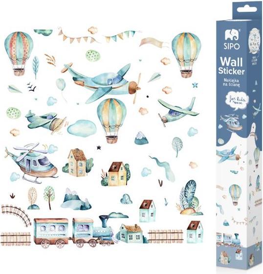 Konjac Sponge ROOM Decor SIPO-WS63024 NAKLEJKI NA ŚCIANĘ SAMOLOTY BALONY