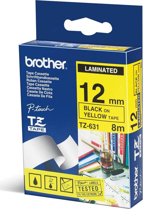 Actual product image Brother Tze-631 (1.20 cm, Yellow, Black)