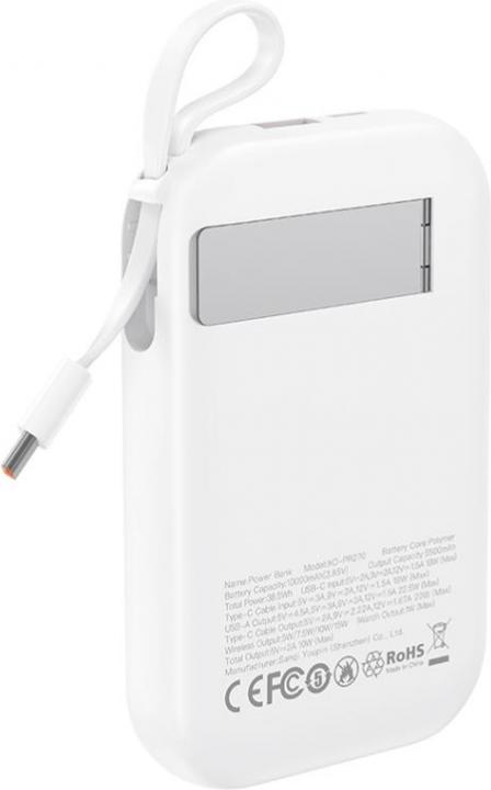 Actual product image xO Powerbank PR270, 10000mAh, 22.5W, QC + PD + FQI, White (10000 mAh, 22.50 W)