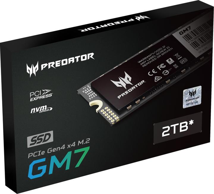 Actual product image Acer Predator SSD GM7 M.2 NVMe PCIe Gen 4*4 2TB (2000 GB, M.2)