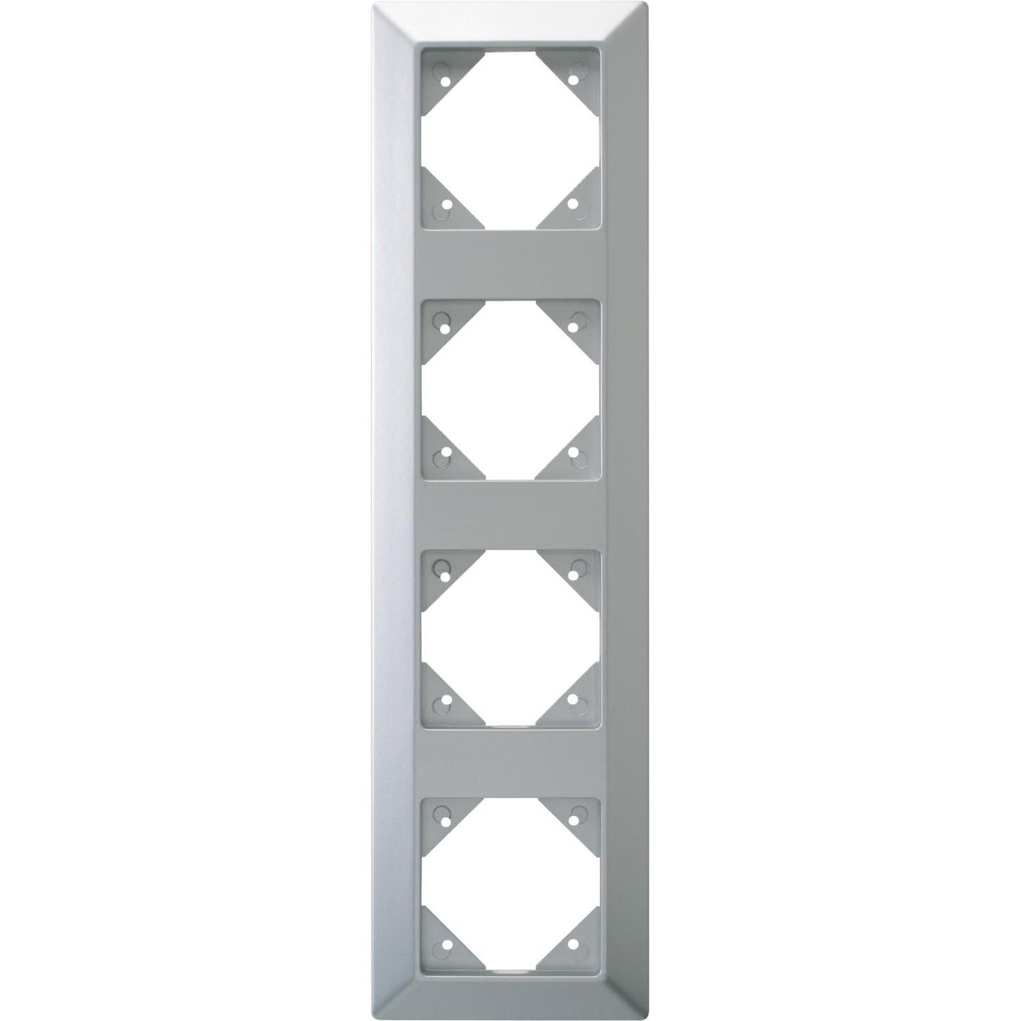 REV, Zubehör Schalterprogramm, Düwi StandardQuadro Abdeckrahmen 4fach silber AL