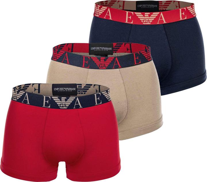 Beige, Blau, Rot
