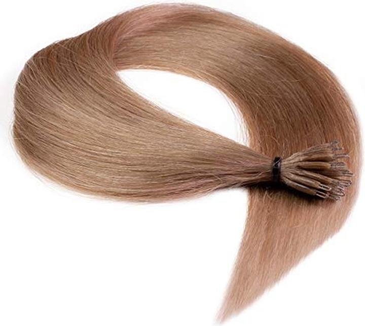 Hair2heart Premium nanoring Real Hair Extensions Smooth 100 Strands 1g 60cm Honey Blonde (Honey blonde, 60 cm)