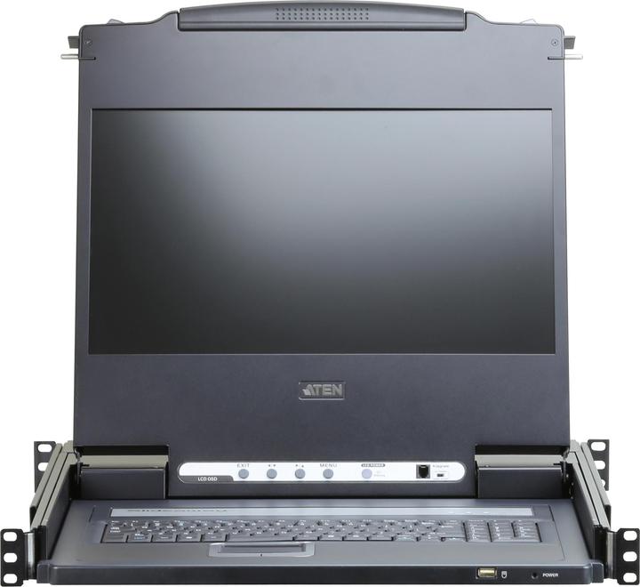 Actual product image Aten CL6700MW CH Single Rail 17.3" LCD Console (USB, HDMI / DVI / VGA) CH layout