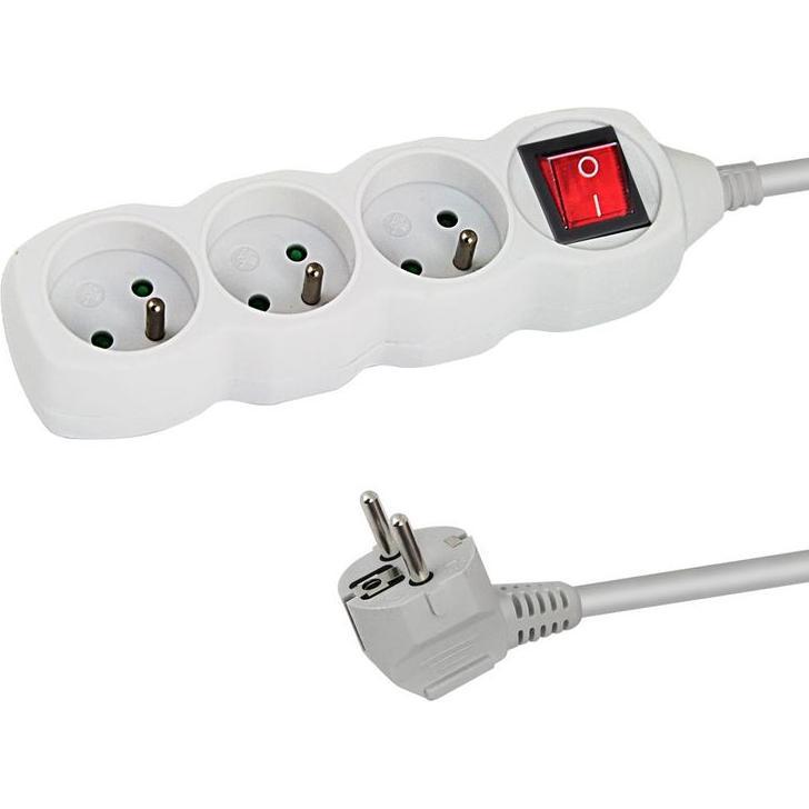 Esperanza Power Strip 3 Sockets Switch 1.5m White, Accessori per controller gaming, Bianco