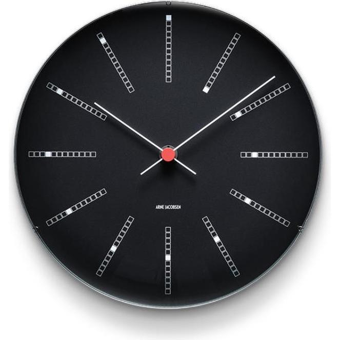 Arne Jacobsen Clocks, Orologio da parete, Arne Jacobsen Orologi Bankers Orologio da parete meccanico rotondo nero (21 cm)