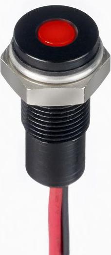 Produktbild RS PRO 6mm flush IP67 sealed black LED, red 24V