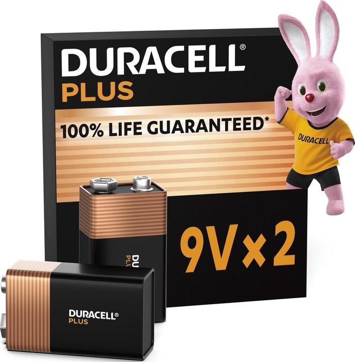 Productafbeelding Duracell Plus Power (2 Pcs., 9V Block, 580 mAh)