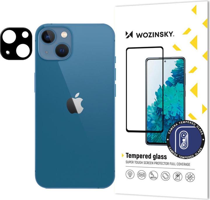 Produktbild Wozinsky 9H gehärtetes Glas für iPhone 15 Full Camera Glass – Schwarz (1 Stück, Apple iPhone 15)