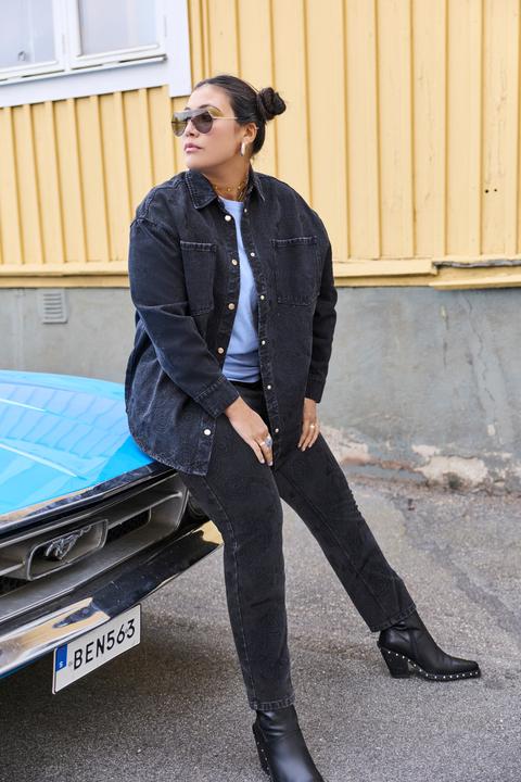 Immagine prodotto Studio Untold Camicia di jeans dal taglio oversize con ricami (54, 56)