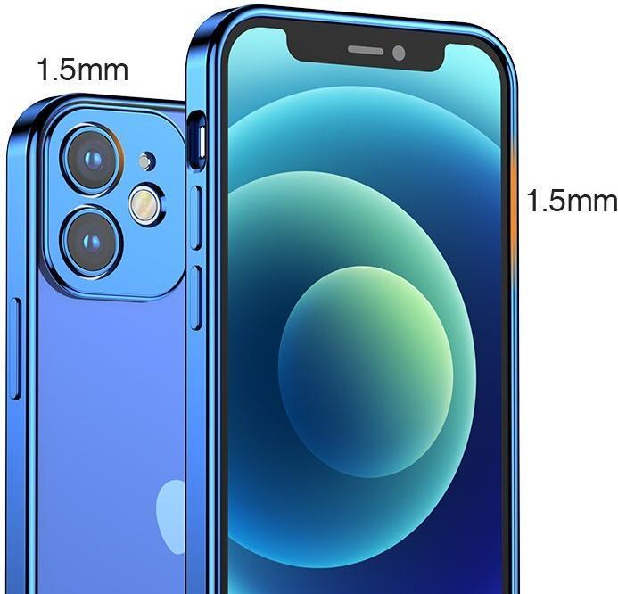 Produktbild Joyroom New Beauty Series ultra thin case with electroplated frame for iPhone 12 Pro dark-blue (JR-B (Apple iPhone 12 Pro)