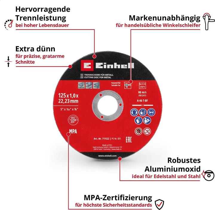 Actual product image Einhell Cutting discs