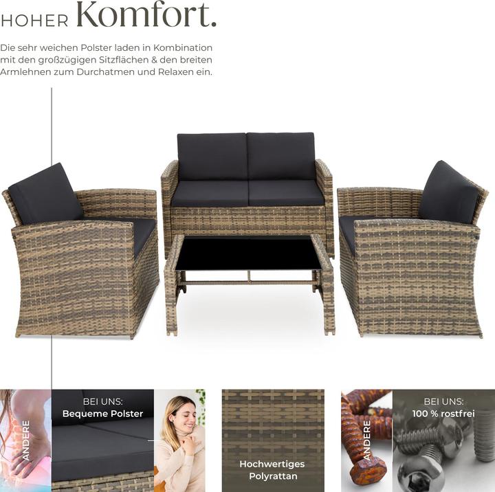 Produktbild tectake Rattan Lounge Lucca