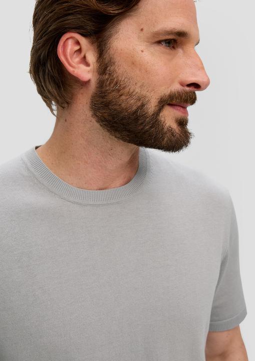 Produktbild s.Oliver Strickpullover Fein gestricktes T-Shirt mit Rippblende (3XL)