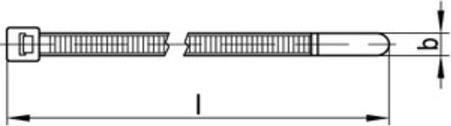 Actual product image HellermannTyton Cable tie 151x4.8mm (Plastic cable ties, 150 mm, 100 pcs.)