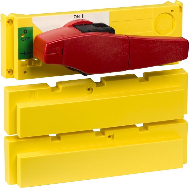 Produktbild Schneider Electric Frontabdeckung gelb und Drehantrieb rot 31043
