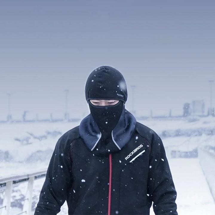 Actual product image Rockbros LF8113-1 cycling balaclava, universal size - black