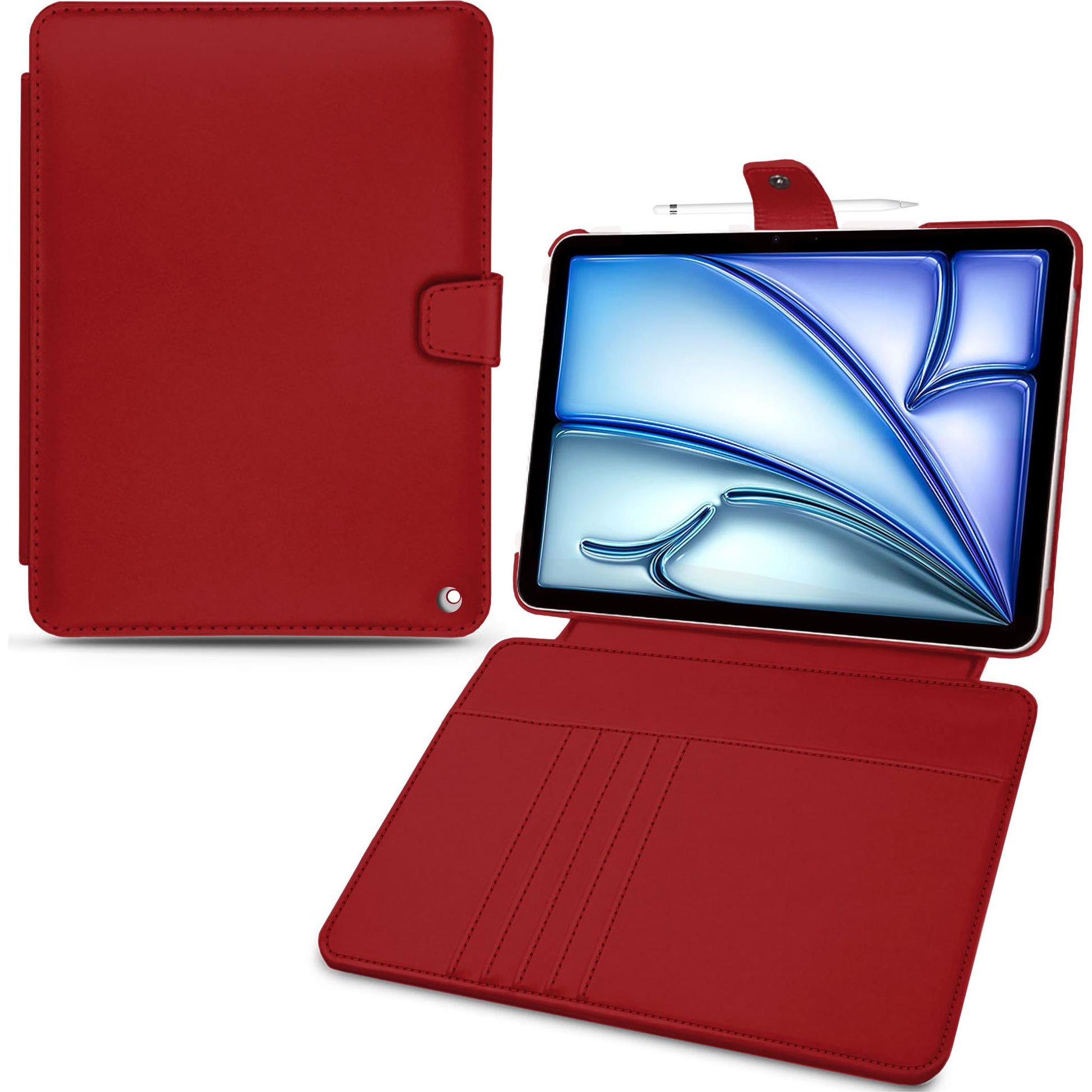 Noreve Lederschutzhülle Wallet (iPad Air 2020 (4. Gen), iPad Air 2022 (5. Gen)), Tablet Hülle, Rot