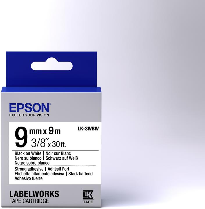 Productafbeelding Epson Labelcassette Lk-3wbw (0.90 cm, Zwart)