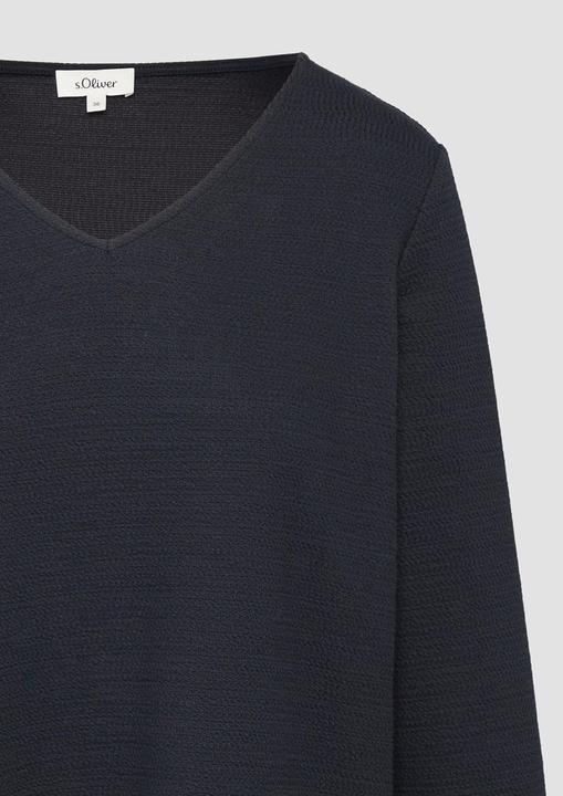 Immagine prodotto S.Oliver Sweatshirt Strukturiertes Sweatshirt aus Baumwollmix mit 3/4-Ärmeln (40)