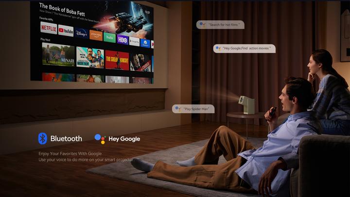 Actual product image Wanbo Projector Cube 2 Pro Android 11, 500 ANSI, Gimbal, Blue EU (Full HD, 500 lm)