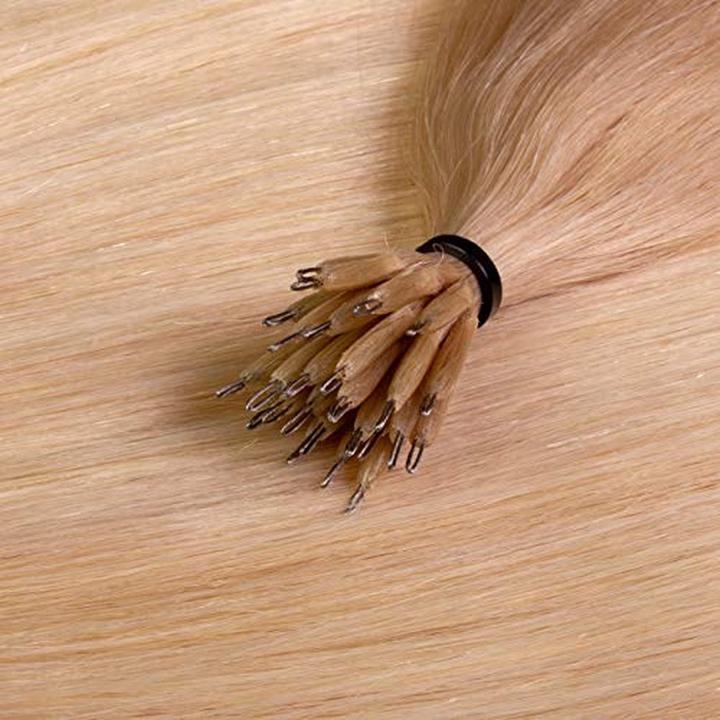 Actual product image Hair2heart Premium nanoring Real Hair Extensions Smooth 100 Strands 1g 60cm Honey Blonde (Honey blonde, 60 cm)