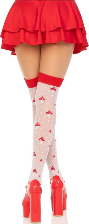 Leg Avenue Pilz Hohe Socken Rot/Weiss (One Size)