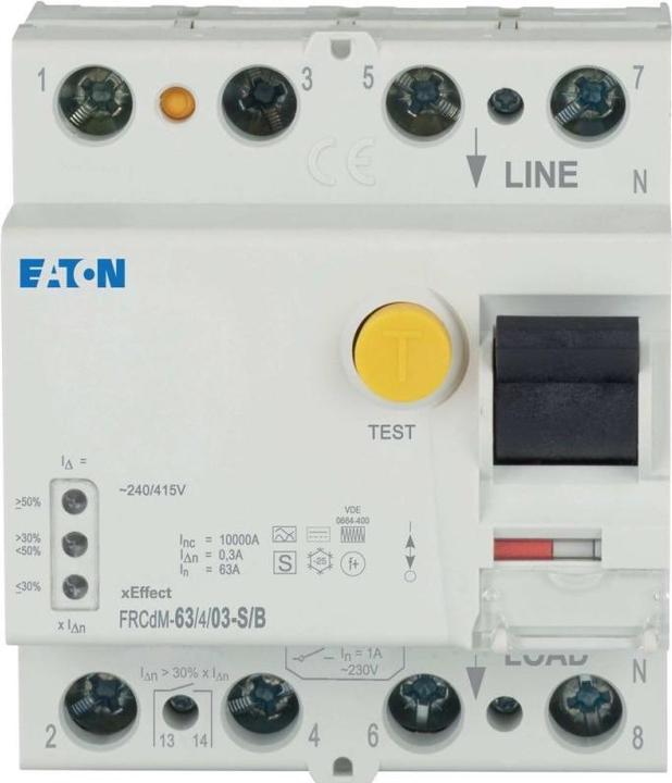 Produktbild Eaton MOE FRCDM-63/4/03-S/B dig. FI-Schalter 63A 4p 300mA Typ S/B