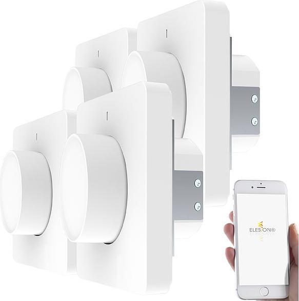 Image du produit Luminea Interrupteur d'éclairage & variateur 4 WLAN avec fonction tourner/pousser et app