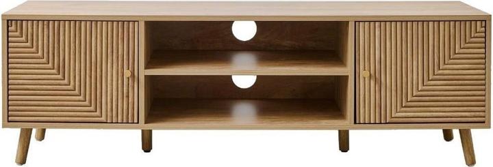 CaliCosy Mobile TV 2 ante con frontali effetto doghe a L, L140 cm - EDEN (140 x 40 x 45 cm)