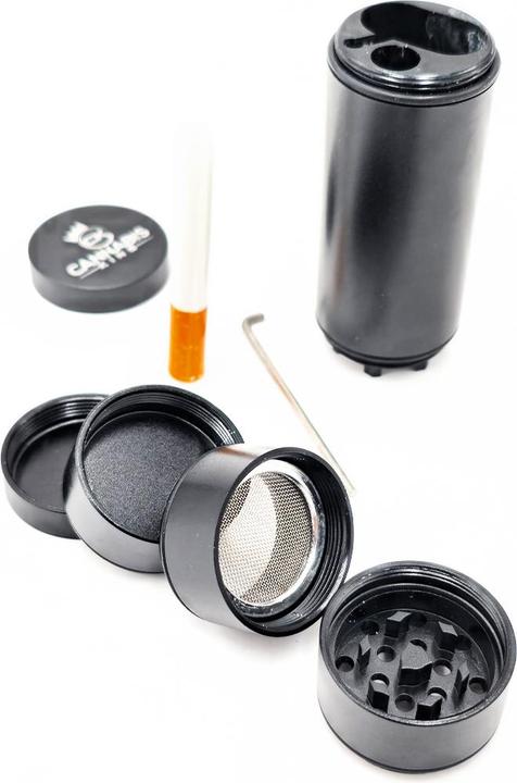 Actual product image Cannabis King CK Aluminium Grinder Tube Black
