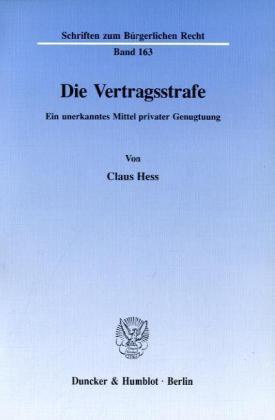 Produktbild Die Vertragsstrafe (Deutsch, Claus Hess, 1993)