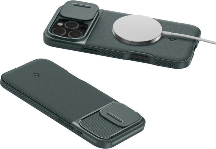 Produktbild Spigen Optik Armor Mag Magsafe Hülle für iPhone 16 Pro Max 6,9" abgrundtief grün (Apple iPhone 16 Pro Max)