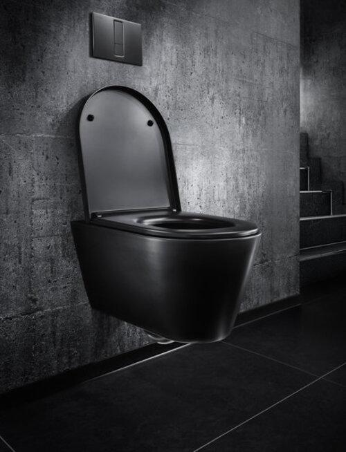 Produktbild Laufen Wand-WC COMPACT KARTELL spülrandlos, Tiefspüler schwarz matt