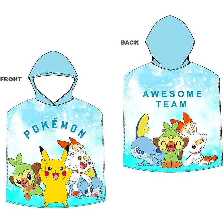New Import, Poncho asciugamano, Children's beach poncho 55 x 110 cm pokemon
