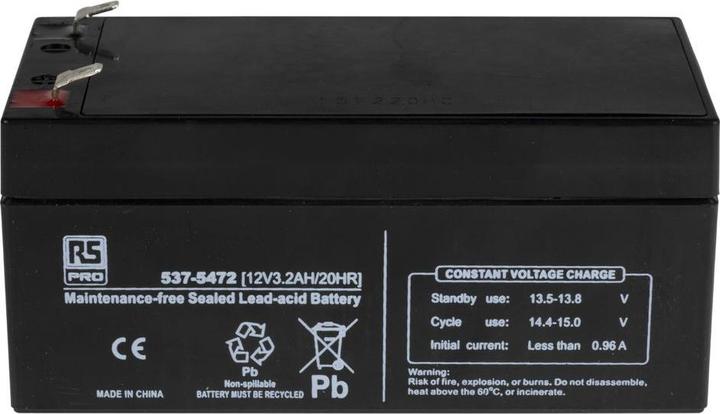 Produktbild RS PRO RS Sealed Lead-acid Battery,12V 3.2Ah (12 V, 3200 mAh)