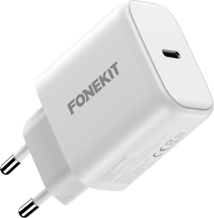 Actual product image FoneKit GaN PD 65W Wall Charger, USB-C, White (65 W)