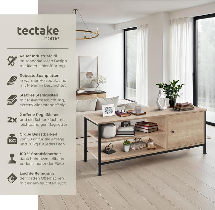 Image du produit tectake Meuble bas Durban 110x40x45,5cm