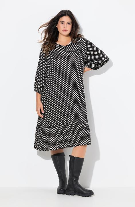 Produktbild Ulla Popken Midikleid, Herzen, A-Linie, V-Ausschnitt, 3/4 Arm (46, 48)