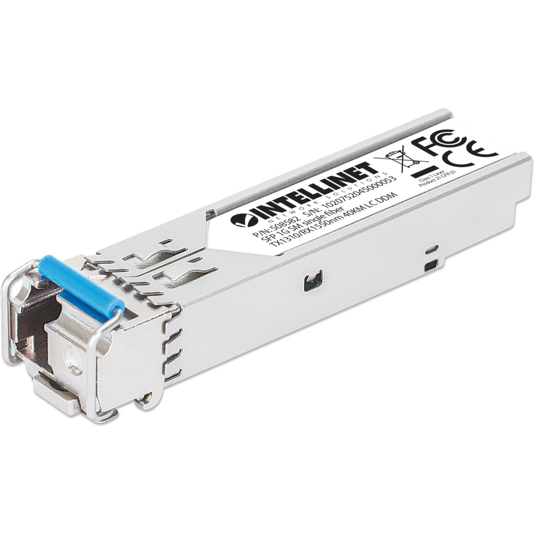 Thumbnail - Intellinet Gigabit SFP Mini-GBIC Transceiver WDM bidirektional für LWL-Kabel, Transceiver, Silber
