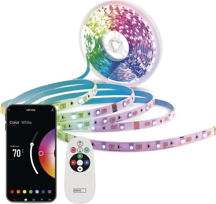 Actual product image Emos GoSmart LED-Streifen WiFi 5 m, 22W, 1400lm, RGB/CCT (Cold White, Warm white, 500 cm, Indoor)