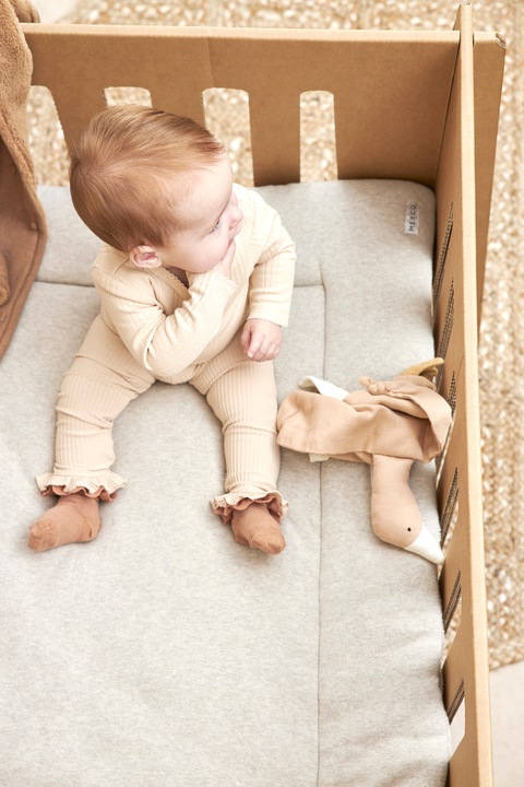 Actual product image Meyco Playpen insert Knit Basic Teddy - sand melange - 77x97cm (77 cm)