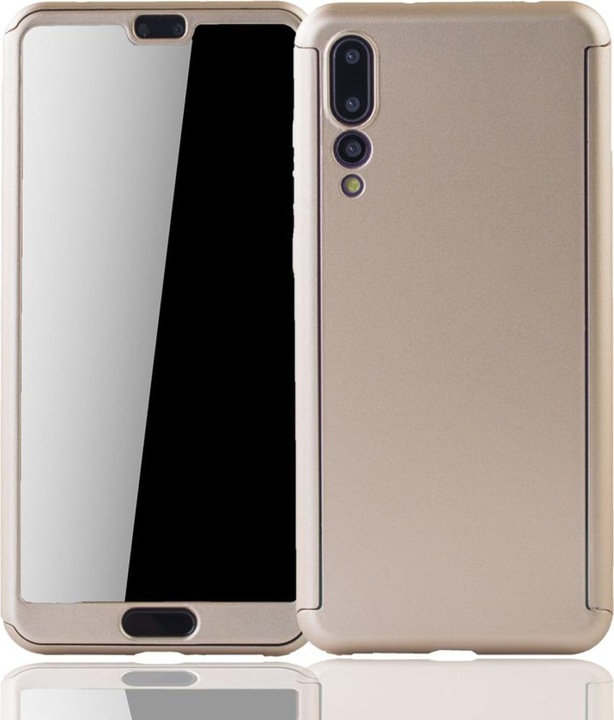 Produktbild König Design Hülle Handy Schutz für Huawei P20 Pro Full Case Cover Displayschutz Bumper Gold (Huawei P20 Pro)