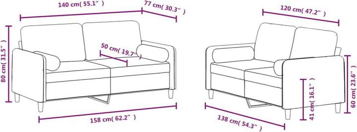 Produktbild vidaXL Sofagarnitur (2-Sitzer)