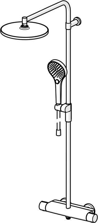 Hansa VIVA rain shower mixer, Thermo Cool, MagShelf, with thermostat, height 1190mm, 6515920133