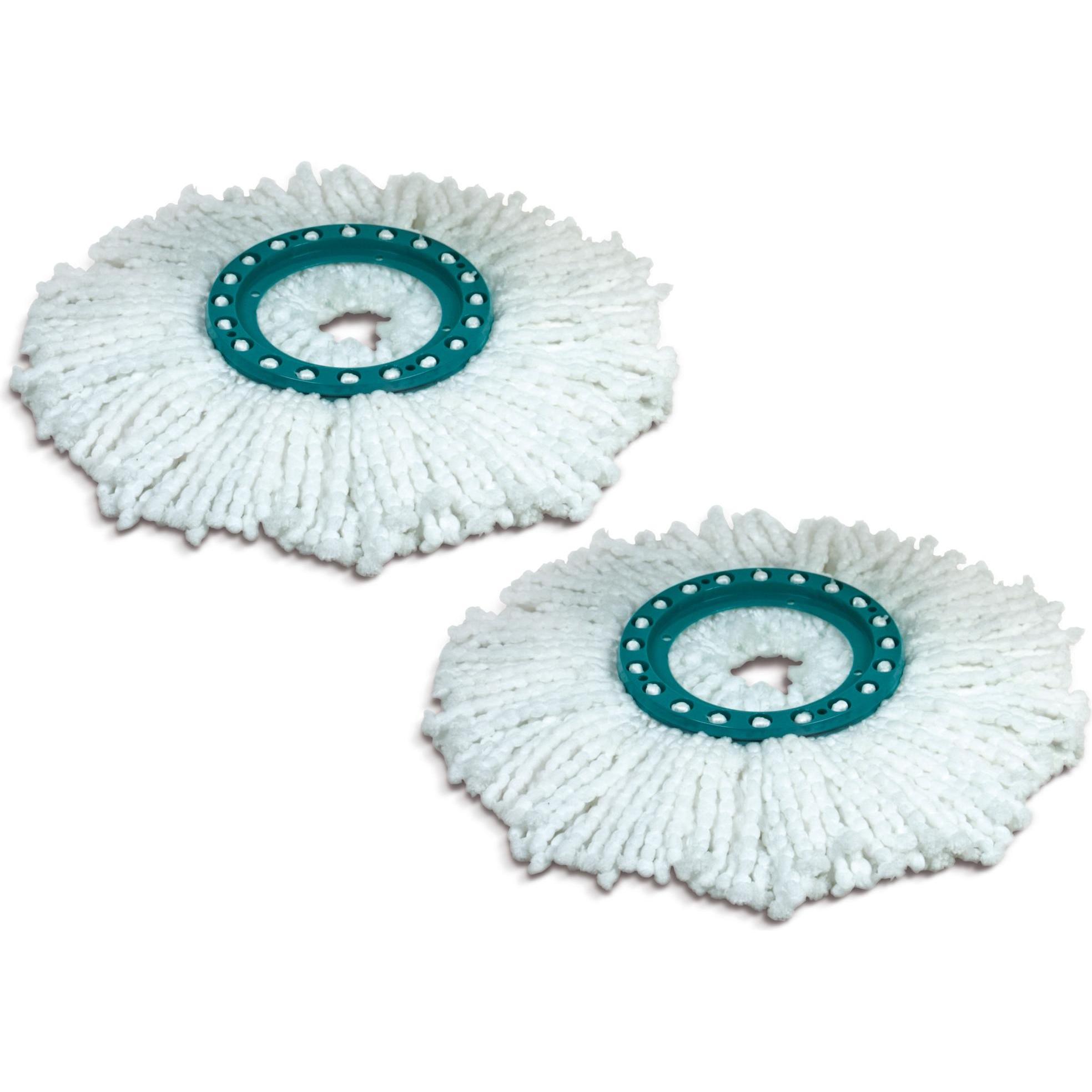 Leifheit 2er Set Ersatzkopf Disc Mop, Reinigungsutensil, Weiss
