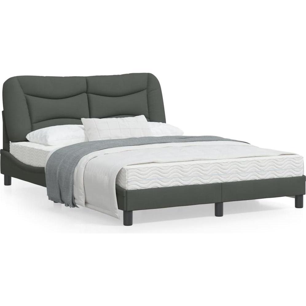 VidaXL, Bett, Bettgestell mit LED Stoff (140 x 200 cm)
