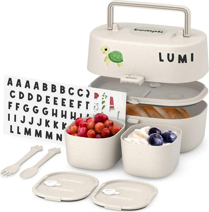 Bumpli Lunchbox mit Sticker Set Beige