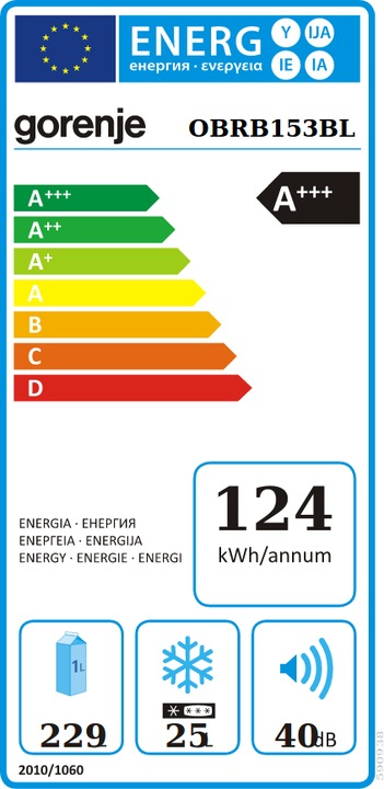 Energie-Label Gorenje OBRB 153 BL VW-Bulli (254 l)