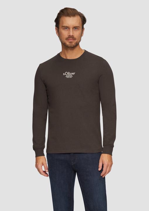 Produktbild s.Oliver T-Shirt Langarmshirt mit Logo-Stickerei (L)